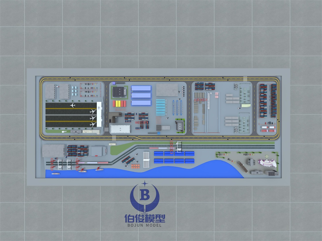 物流綜合樞紐沙盤效果圖